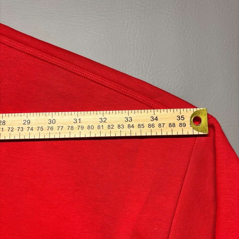 ✨Adidas Women's ESS CREW FL Red Sweatshirt Size L - Picture 7 of 11